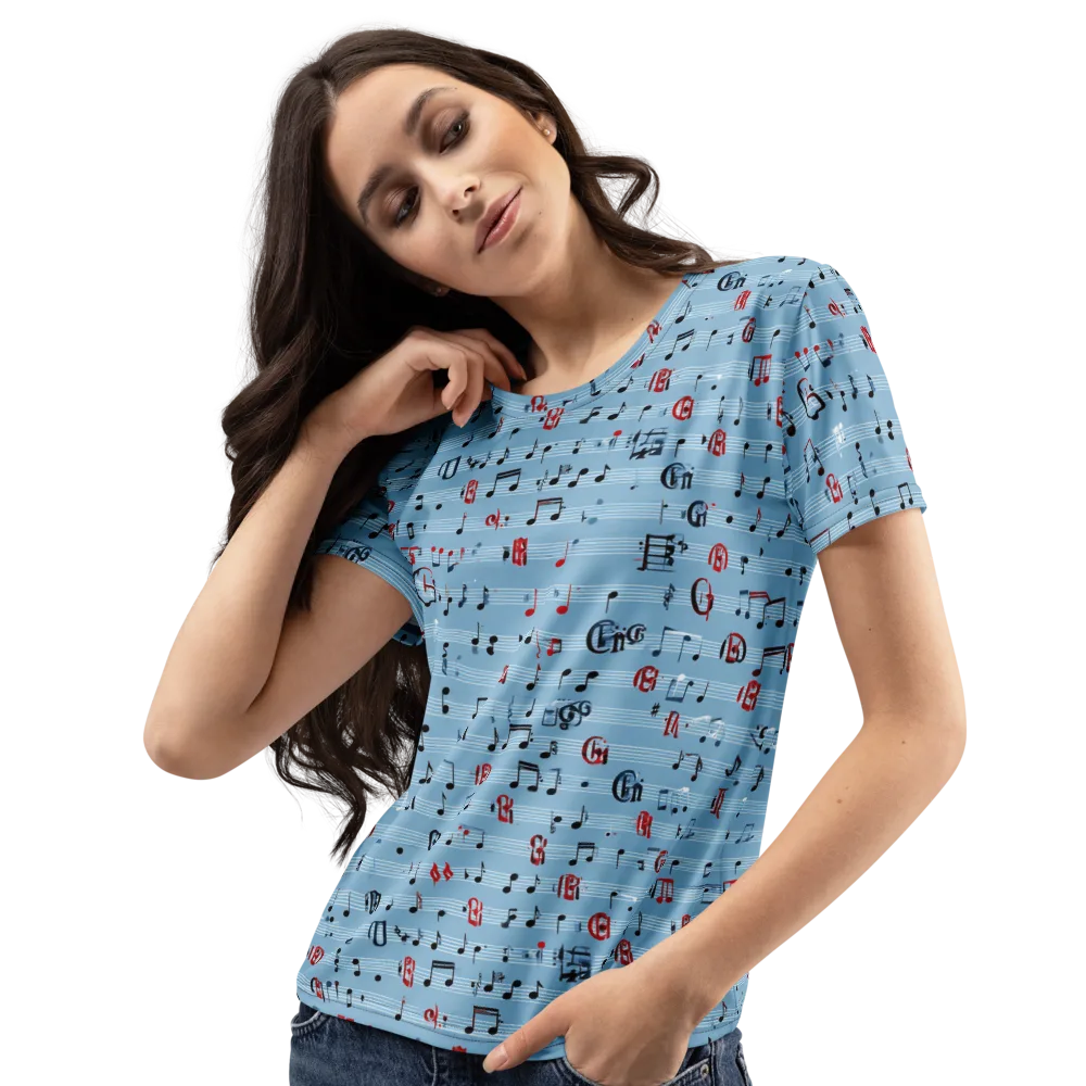 Blue Note Ballet on Women's Crew Neck T-Shirt — Left Front