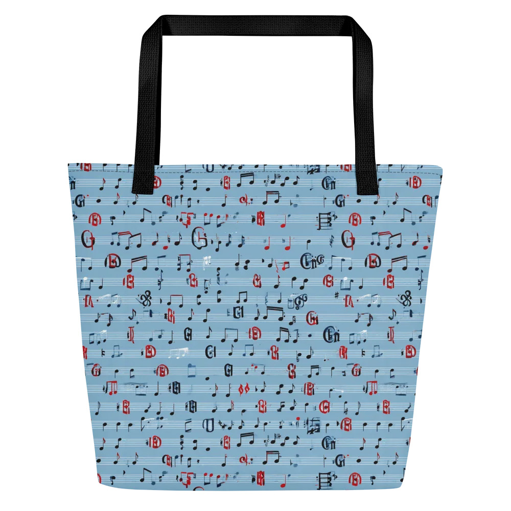 Blue Note Ballet on Large Tote Bag W/ Pocket — Front