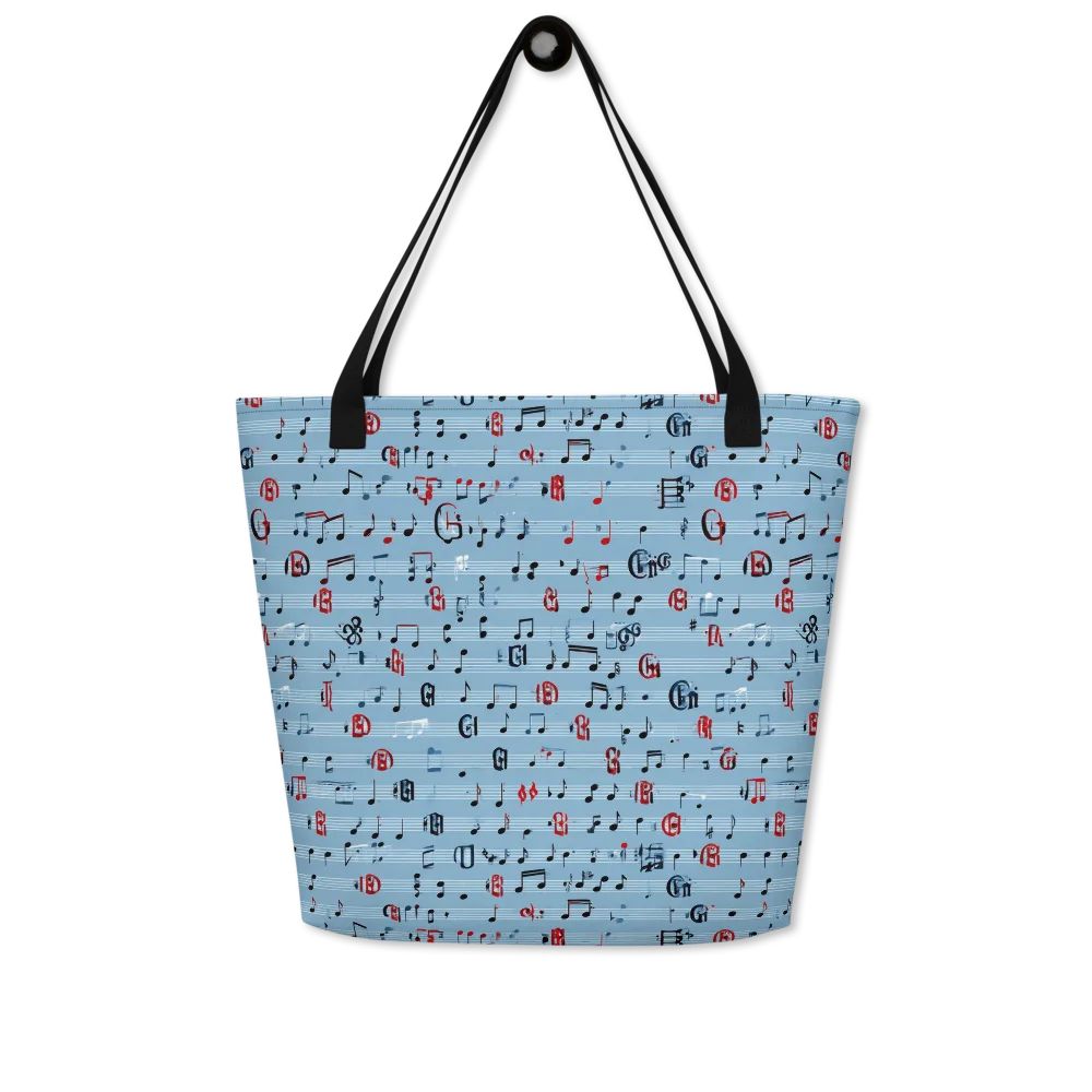 Blue Note Ballet on Large Tote Bag W/ Pocket — Front