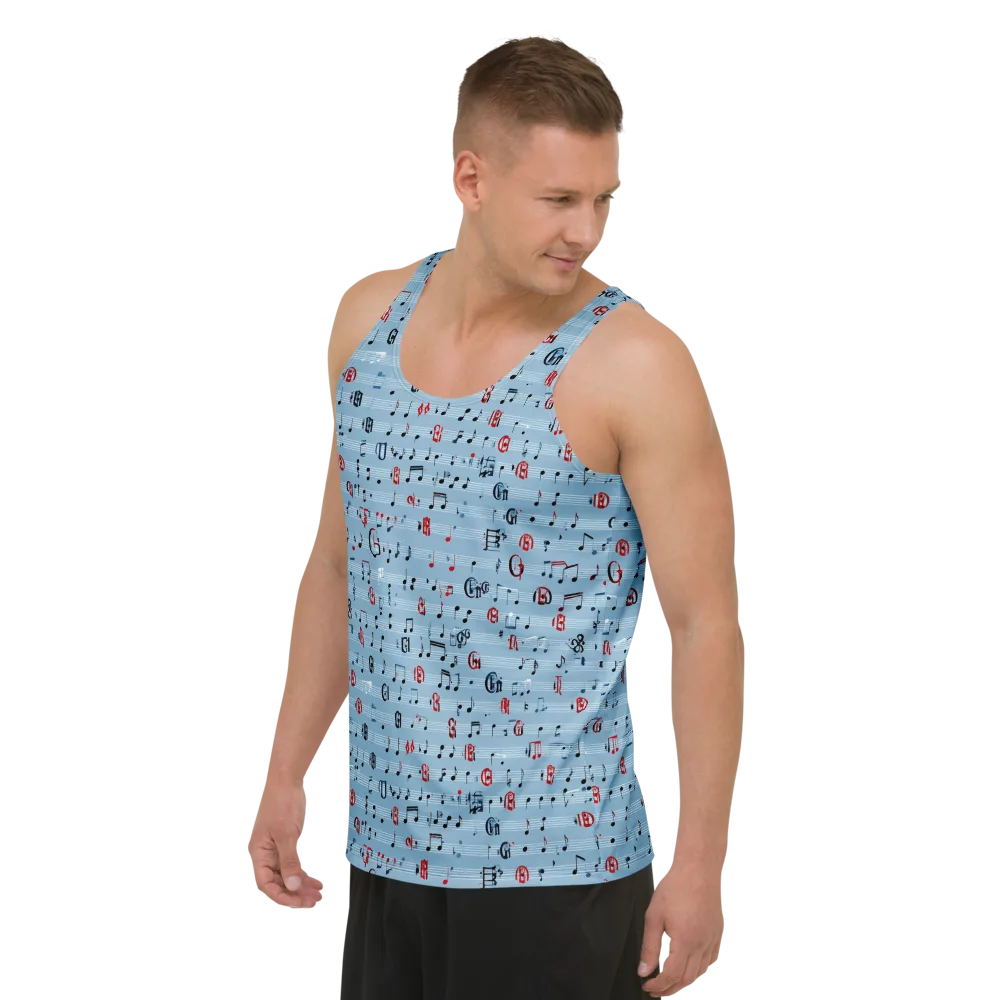 Blue Note Ballet on Men's Tank Top — Left Front