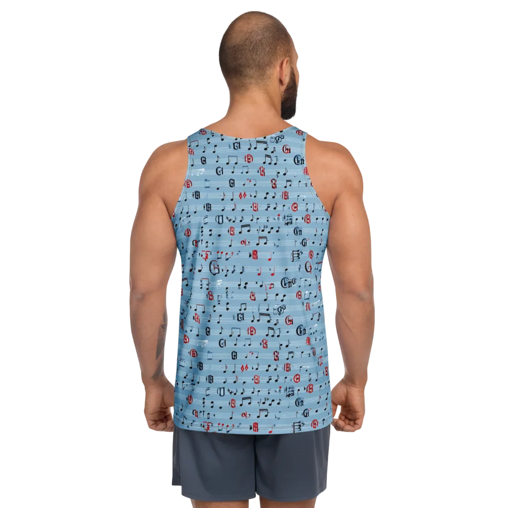 Blue Note Ballet on Men's Tank Top — Back