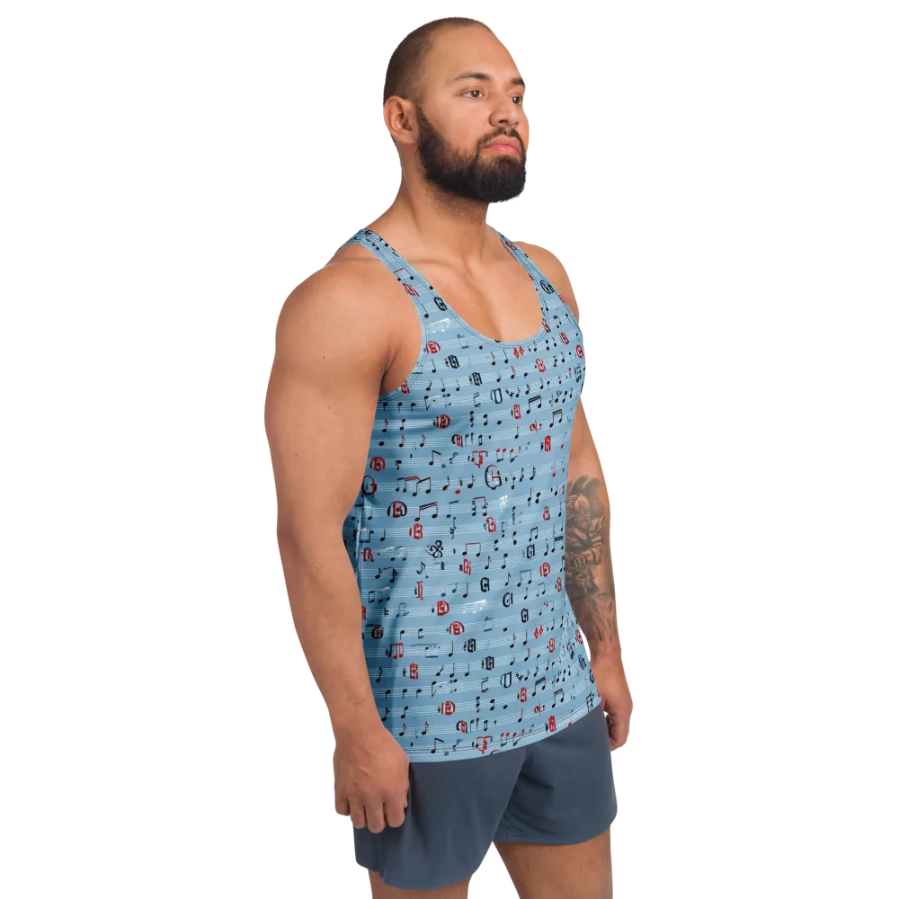 Blue Note Ballet on Men's Tank Top — Right Front