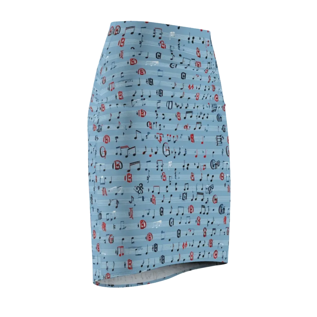 Blue Note Ballet on Pencil Skirt — Front Side