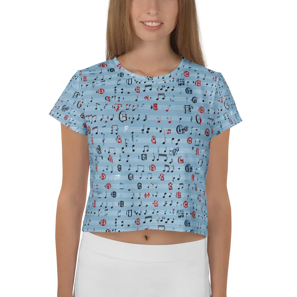 Blue Note Ballet on Crop Tee — Front