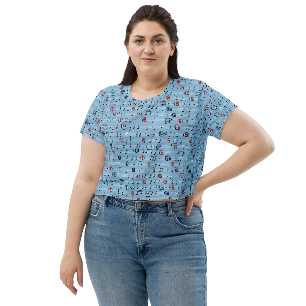 Blue Note Ballet on Crop Tee — Front