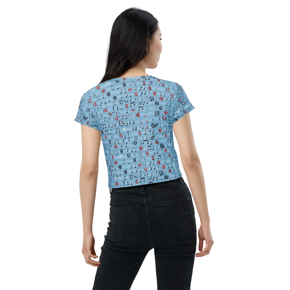 Blue Note Ballet on Crop Tee — Back