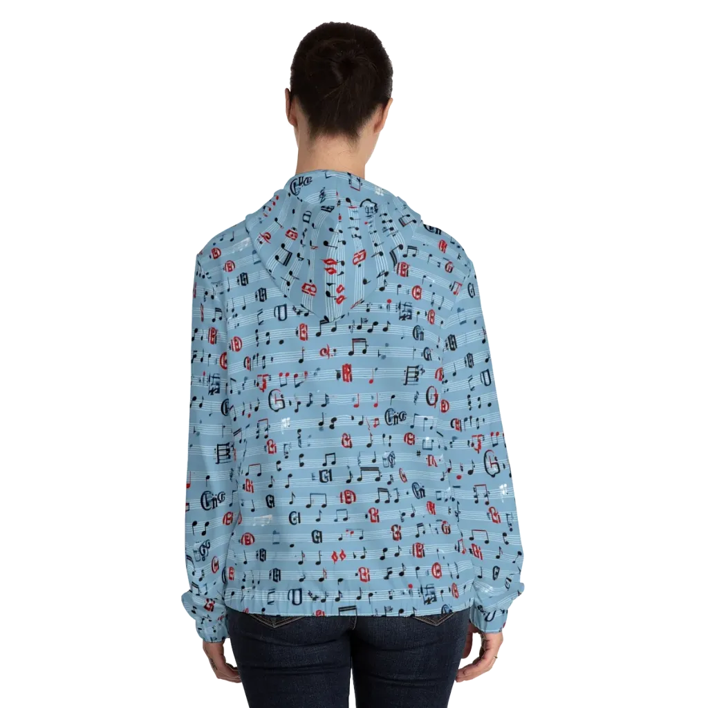 Blue Note Ballet on Women's Full-Zip Hoodie — Back On Person