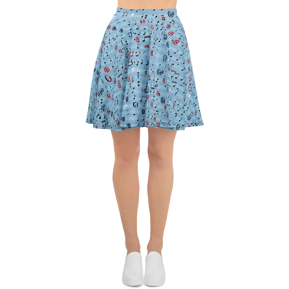 Blue Note Ballet on Skater Skirt — Front