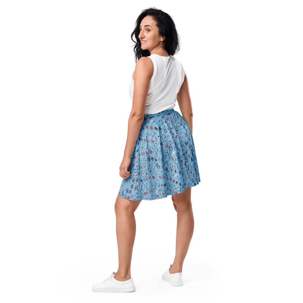Blue Note Ballet on Skater Skirt — Back