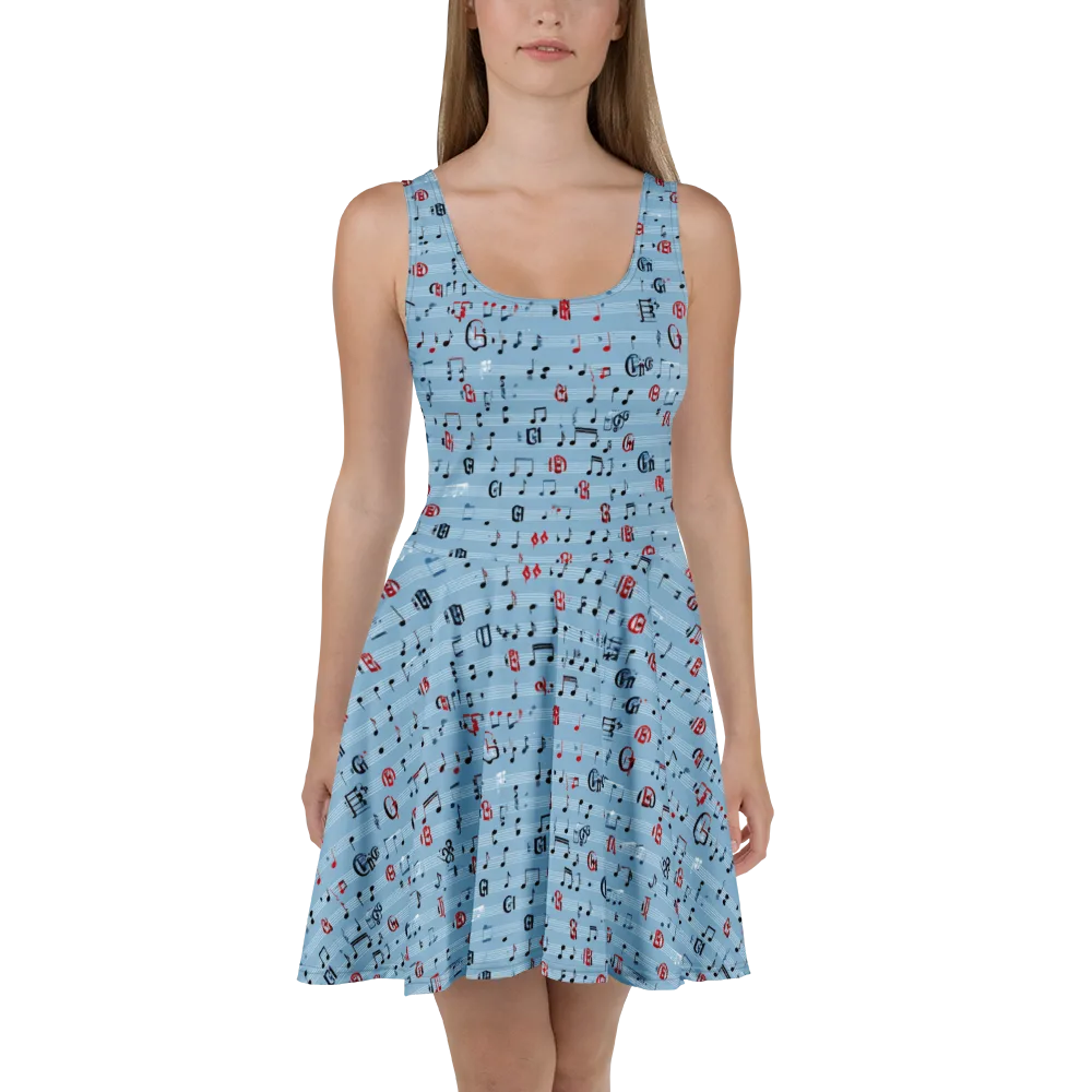 Blue Note Ballet on Skater Dress — Front