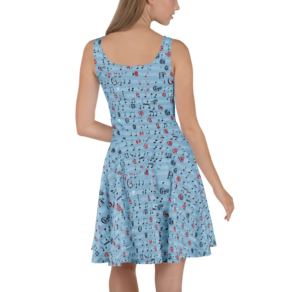 Blue Note Ballet on Skater Dress — Back