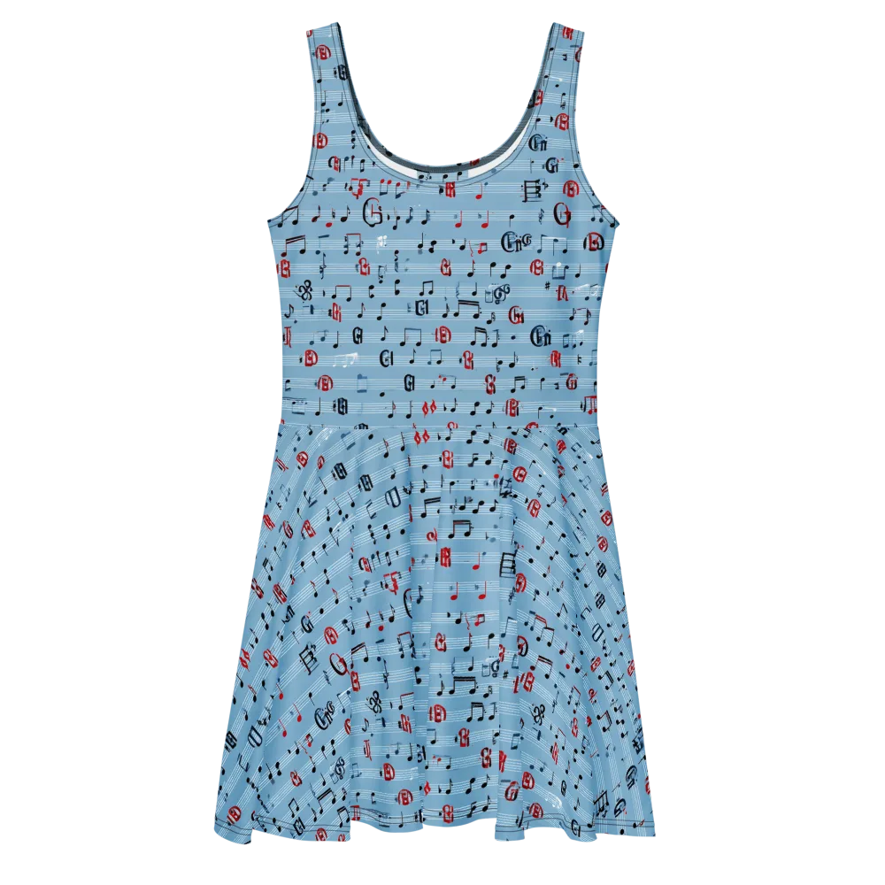 Blue Note Ballet on Skater Dress — Front