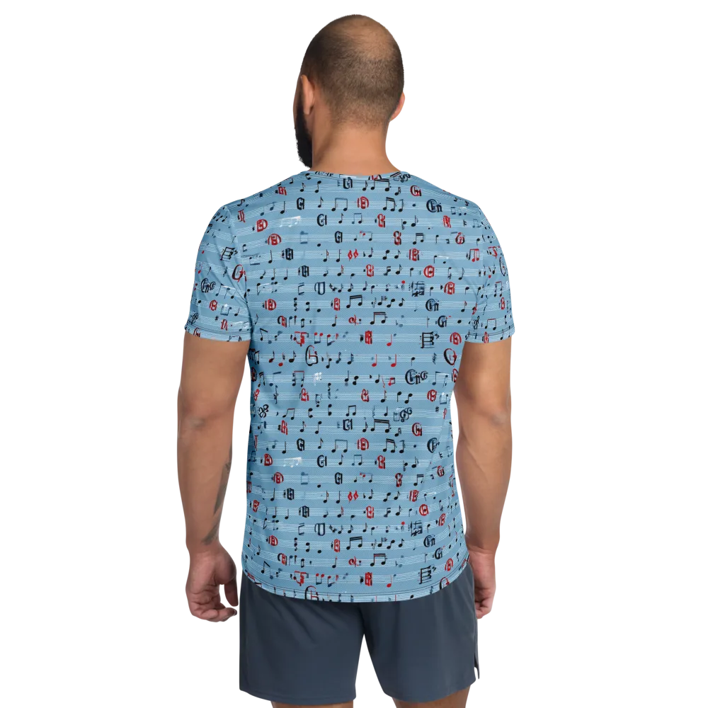 Blue Note Ballet on Men's Athletic T-Shirt — Back
