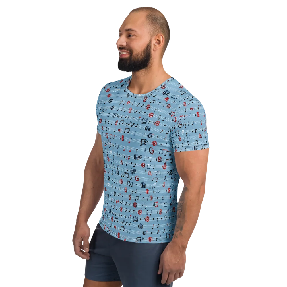 Blue Note Ballet on Men's Athletic T-Shirt — Left