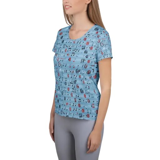 Blue Note Ballet on a Women's Athletic T-Shirt