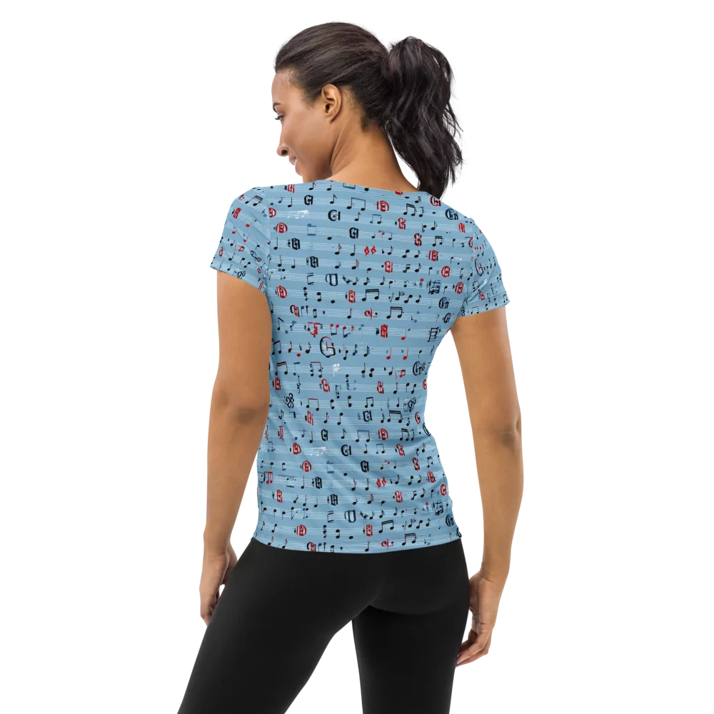 Blue Note Ballet on Women's Athletic T-Shirt — Back