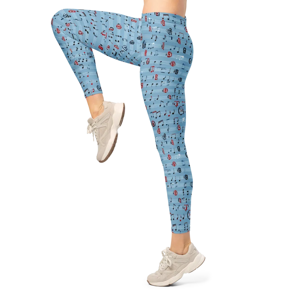 Blue Note Ballet on Leggings — Left