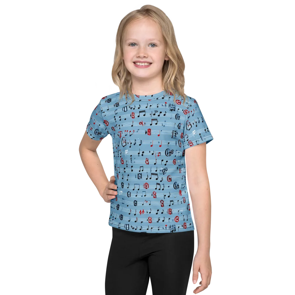 Blue Note Ballet on Kids Crew Neck T-Shirt — Front