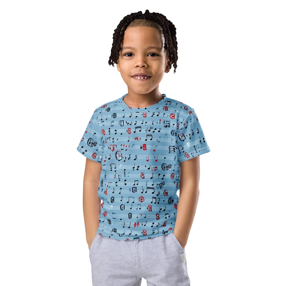 Blue Note Ballet on Kids Crew Neck T-Shirt — Front