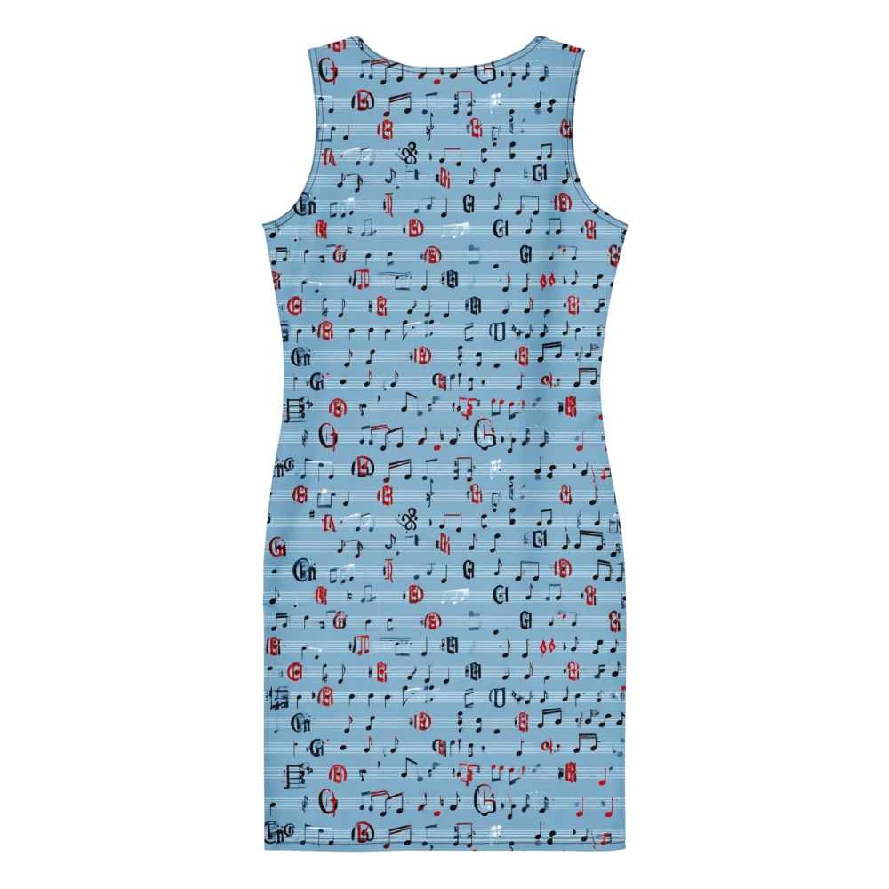 Blue Note Ballet on Bodycon Dress — Back