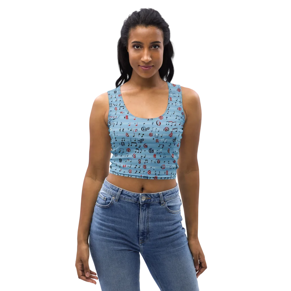 Blue Note Ballet on Crop Top — Front