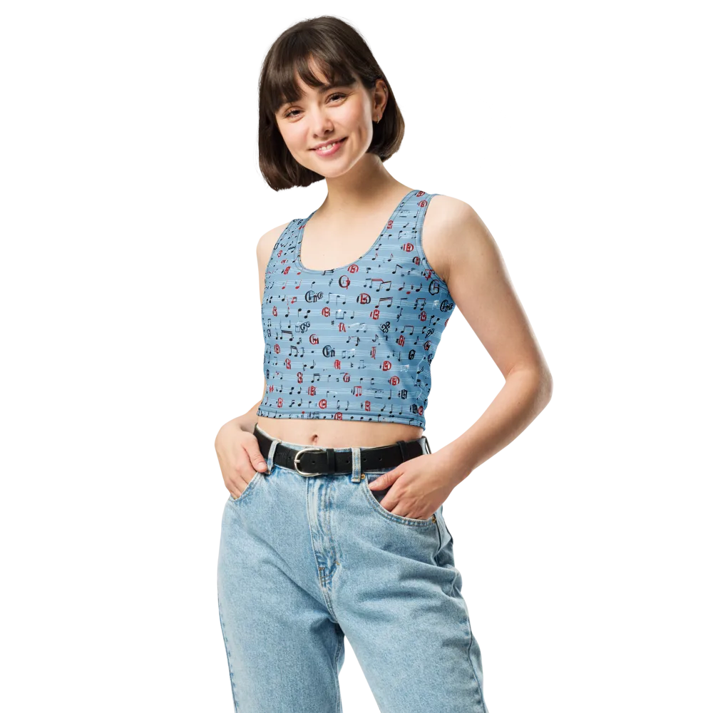 Blue Note Ballet on Crop Top — Front