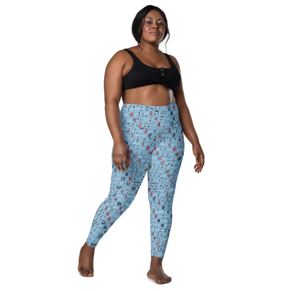 Blue Note Ballet on Leggings with Pockets — Front