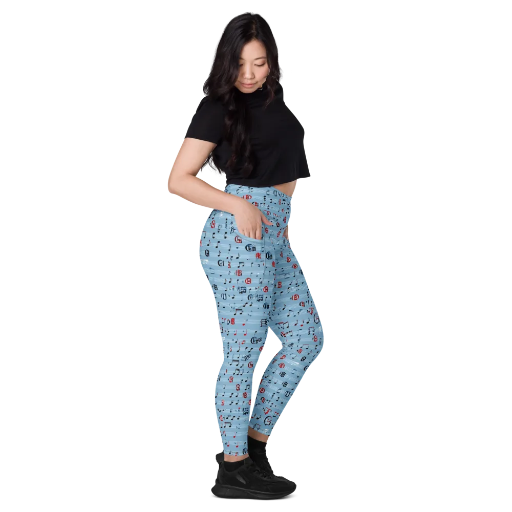 Blue Note Ballet on Leggings with Pockets — Right