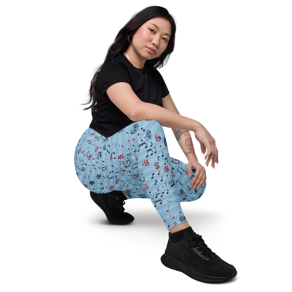Blue Note Ballet on Leggings with Pockets — Right Front