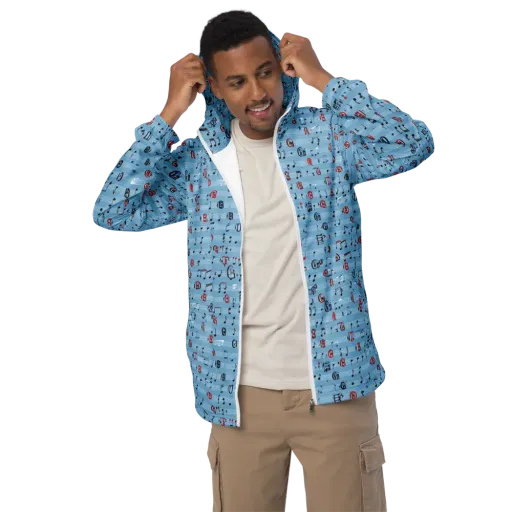 Blue Note Ballet on a Men's Windbreaker