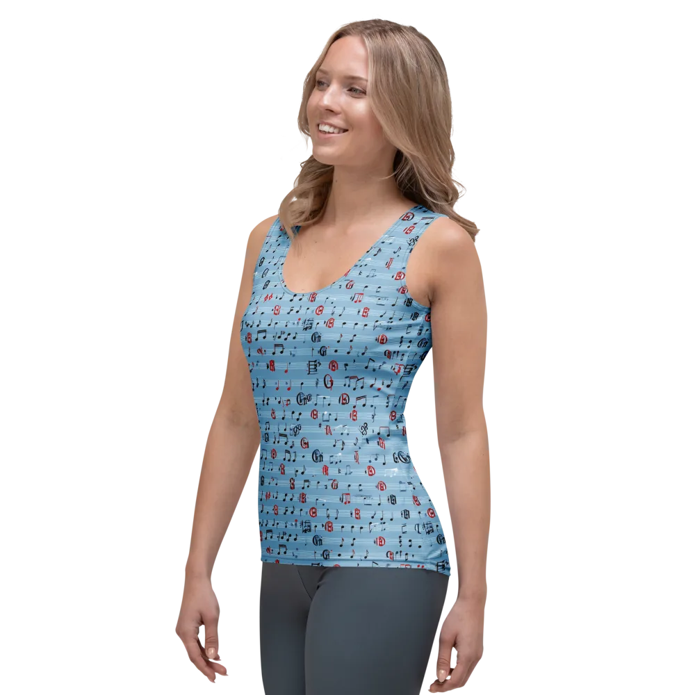Blue Note Ballet on Women's Tank Top — Left Front