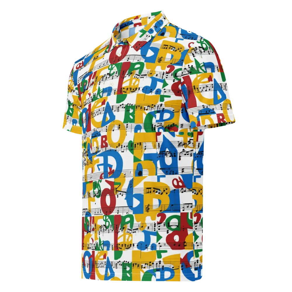 Chromatic Crescendo on Men's Slim Fit Polo Shirt — Left Front