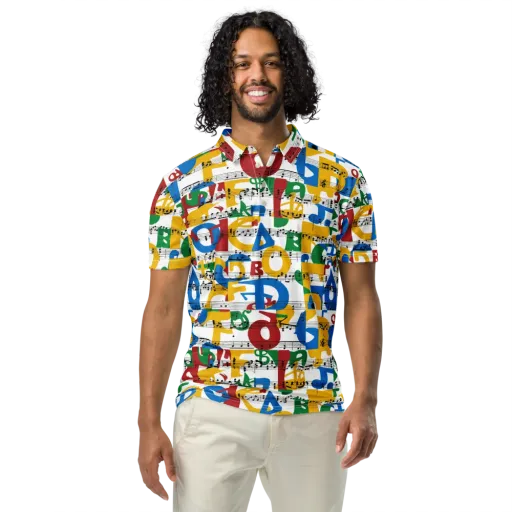 Chromatic Crescendo on a Men's Slim Fit Polo Shirt