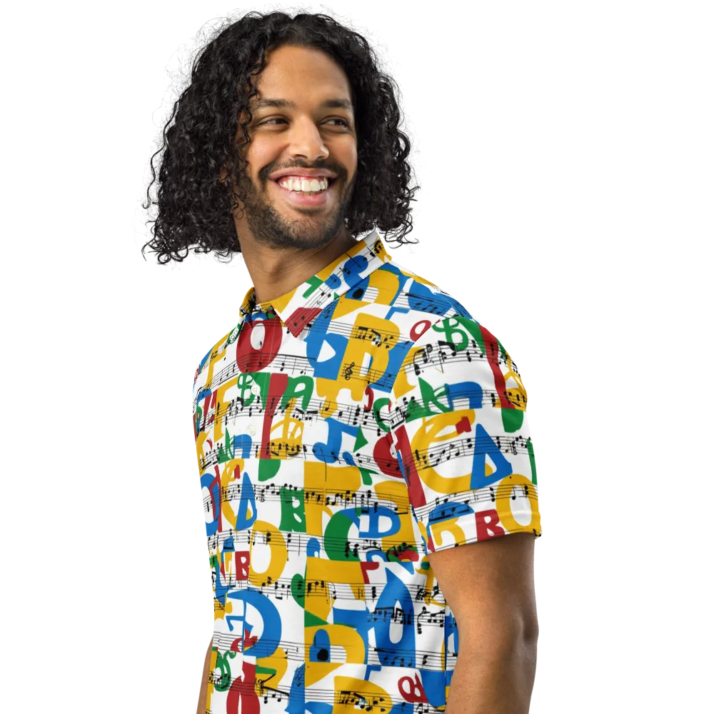 Chromatic Crescendo on Men's Slim Fit Polo Shirt — Left Front