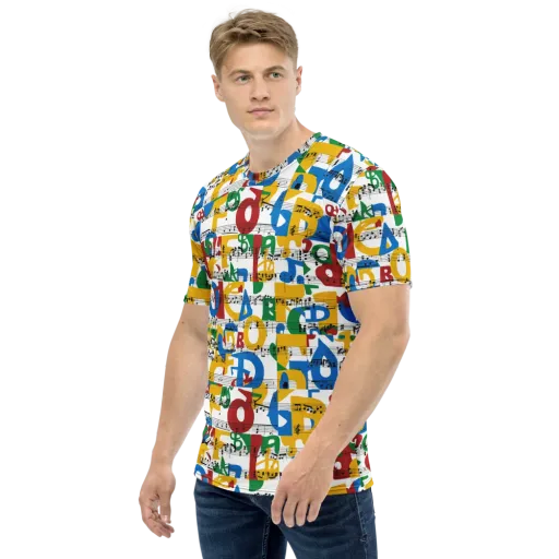 Chromatic Crescendo on a Men's Crew Neck T-Shirt