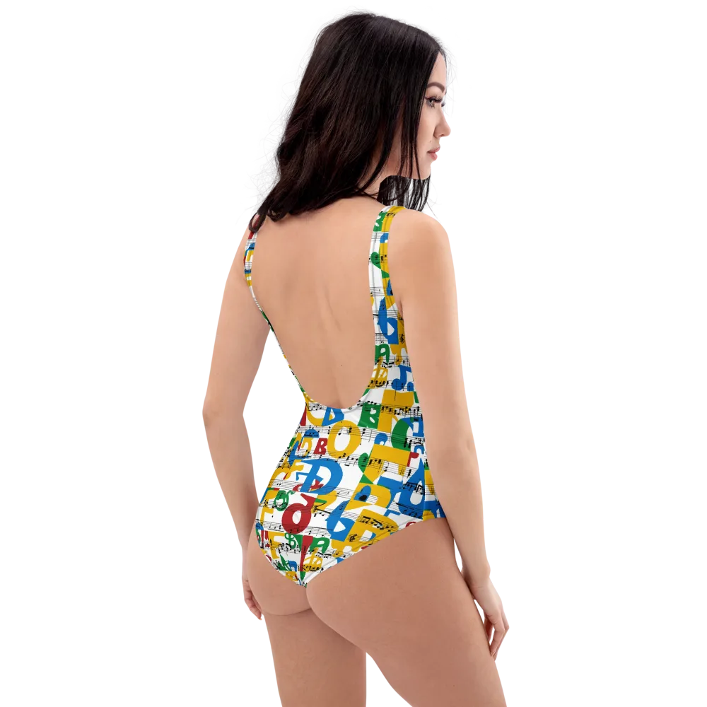 Chromatic Crescendo on One-Piece Swimsuit — Right Back