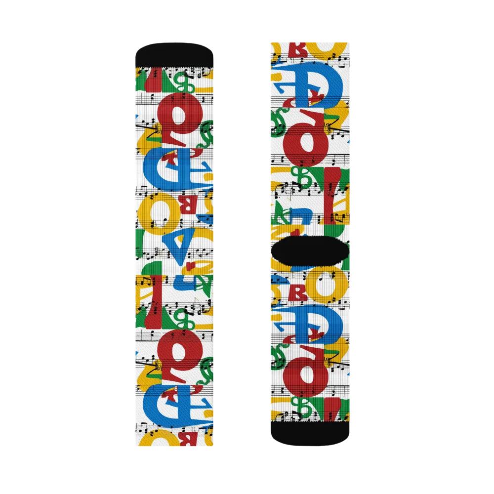 Chromatic Crescendo on Socks — Right Sock