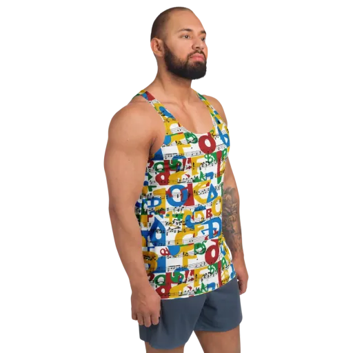 Chromatic Crescendo on a Men's Tank Top