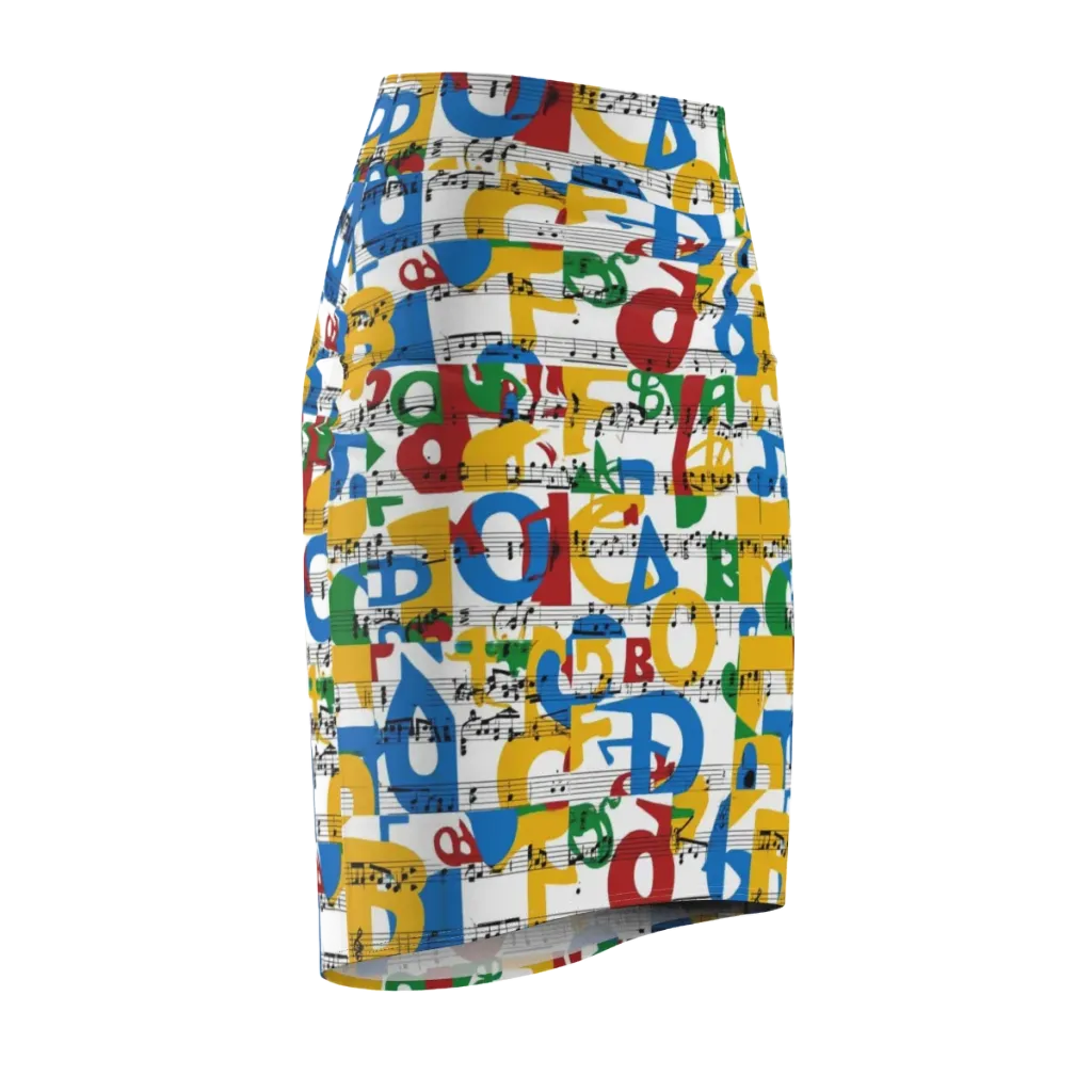 Chromatic Crescendo on Pencil Skirt — Front Side