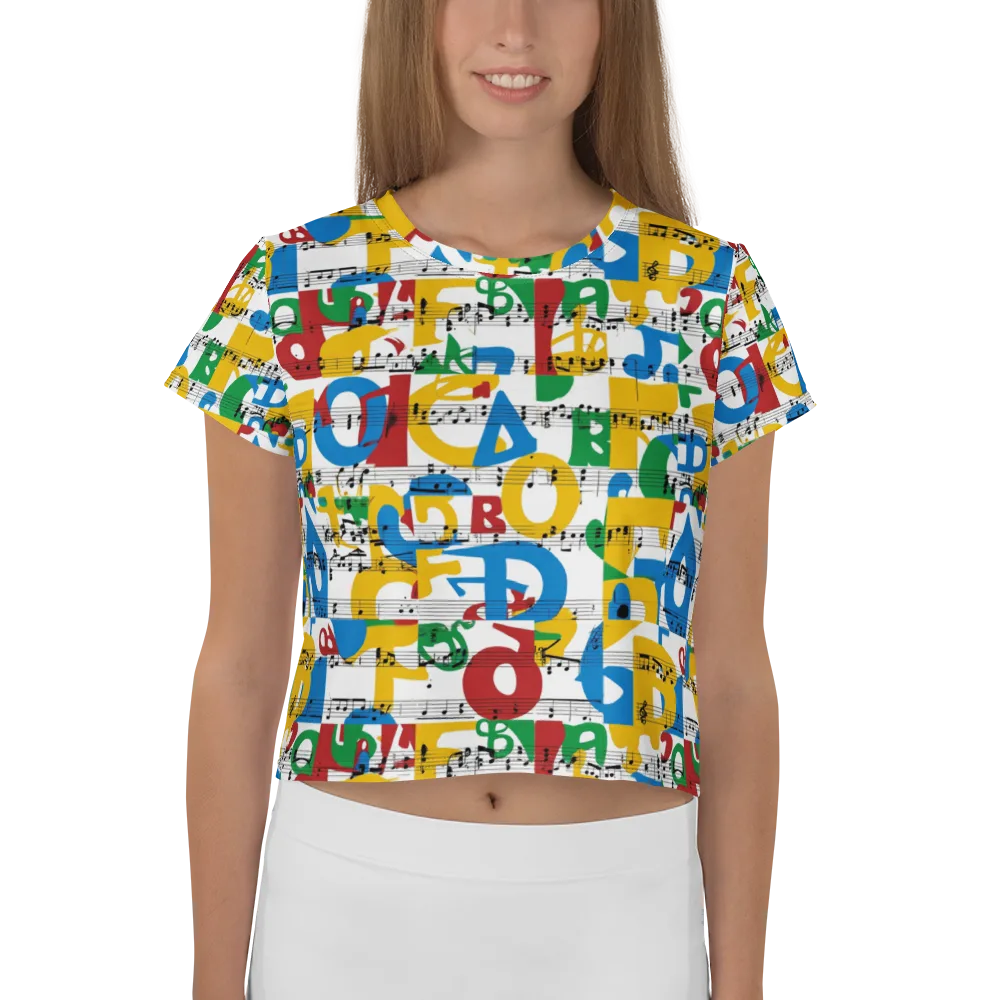 Chromatic Crescendo on Crop Tee — Front