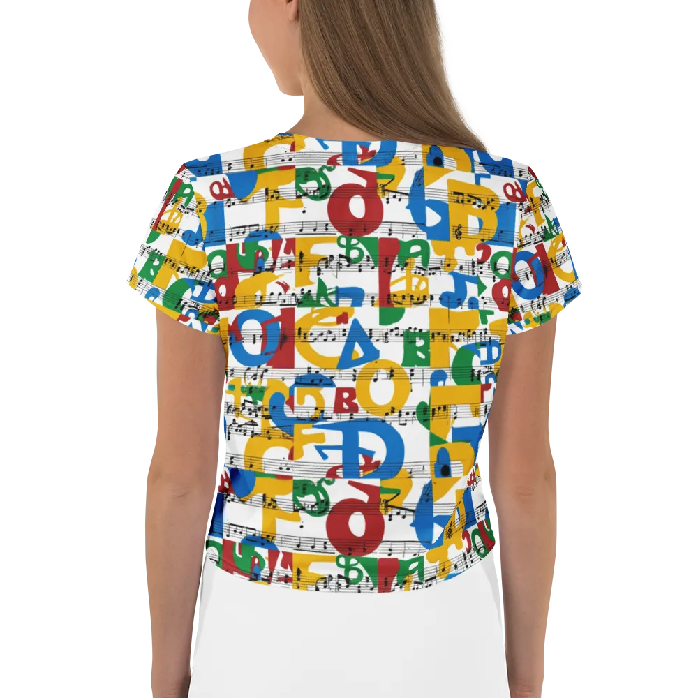 Chromatic Crescendo on Crop Tee — Back