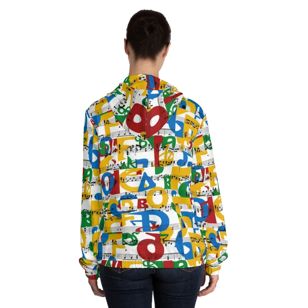 Chromatic Crescendo on Women's Full-Zip Hoodie — Back On Person