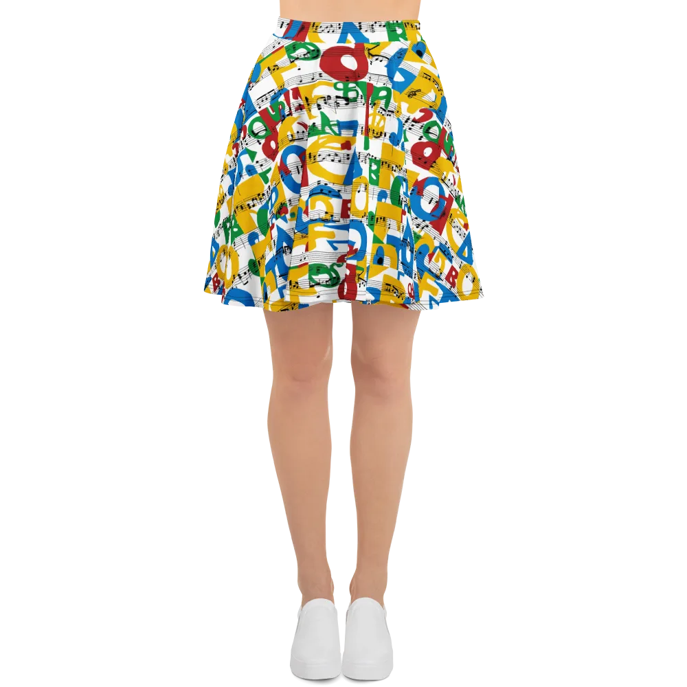 Chromatic Crescendo on Skater Skirt — Front