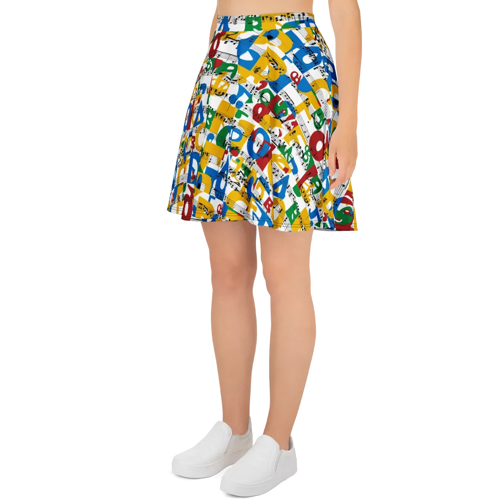 Chromatic Crescendo on Skater Skirt — Left
