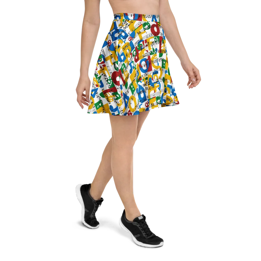 Chromatic Crescendo on Skater Skirt — Right