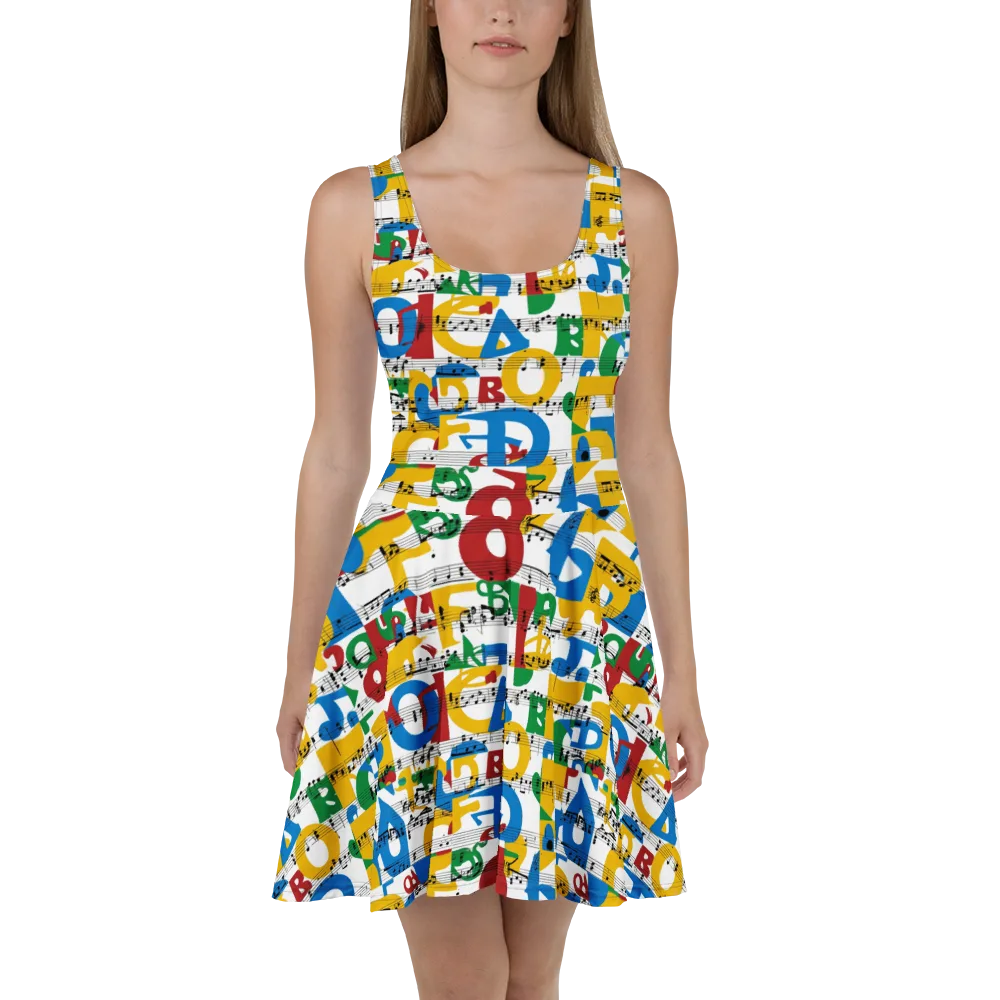Chromatic Crescendo on Skater Dress — Front