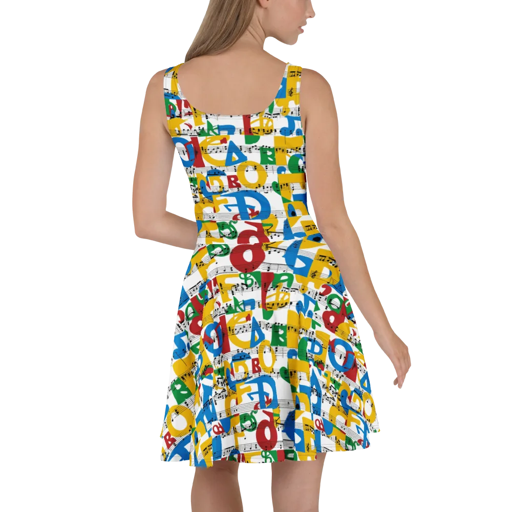 Chromatic Crescendo on Skater Dress — Back