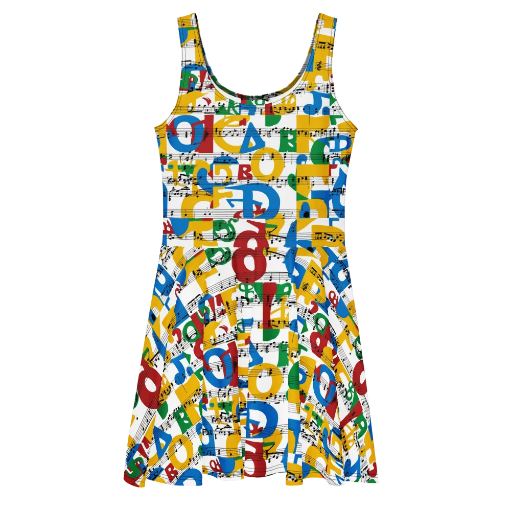 Chromatic Crescendo on Skater Dress — Front
