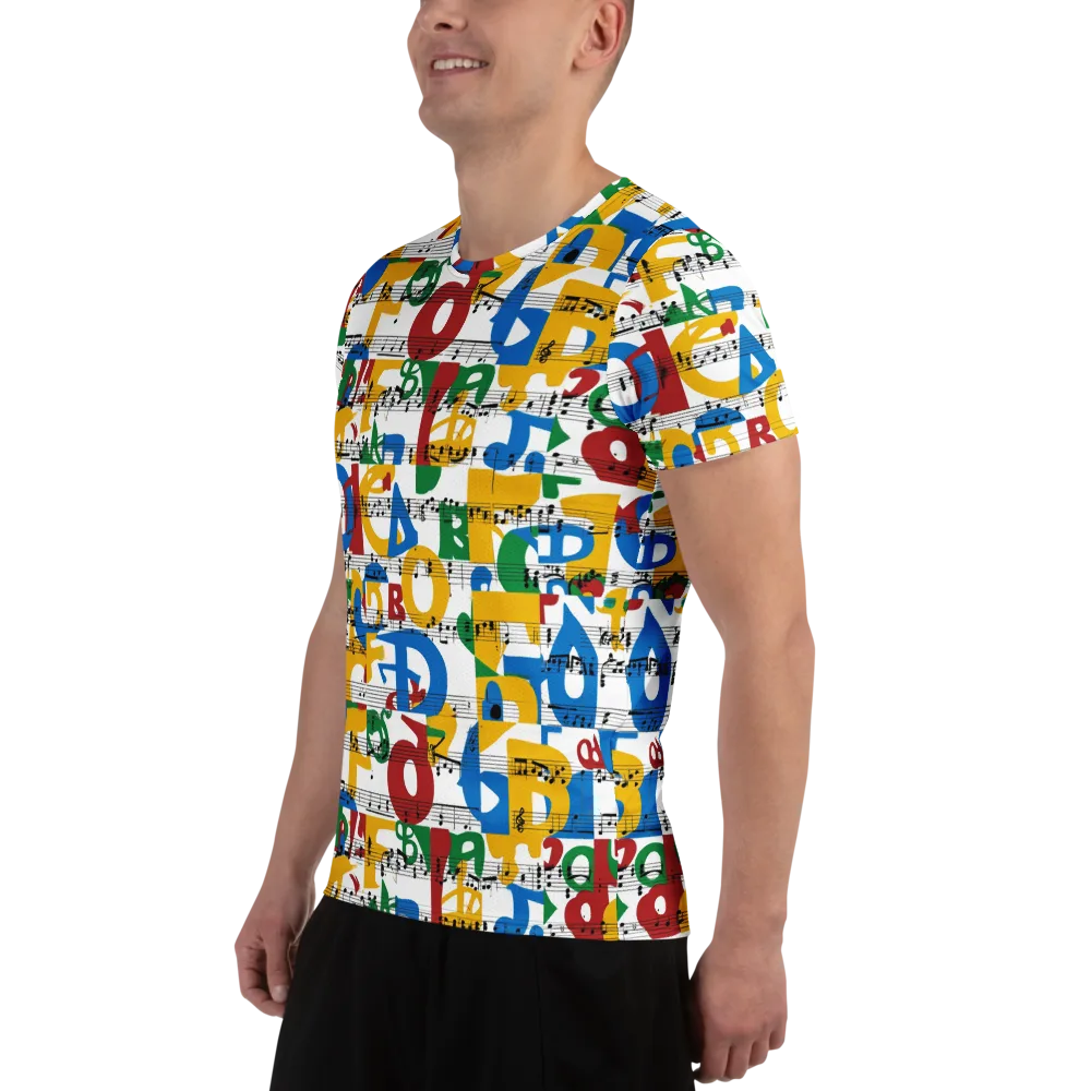 Chromatic Crescendo on Men's Athletic T-Shirt — Left