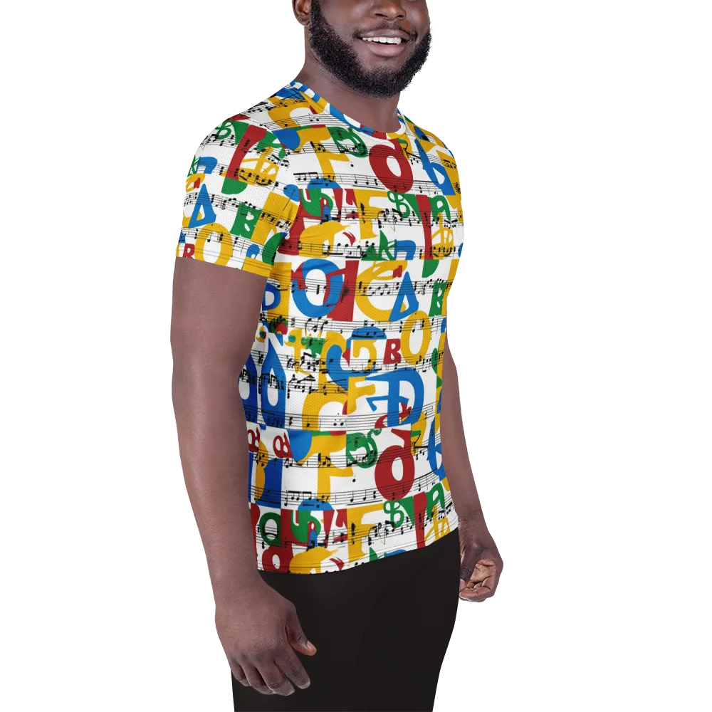 Chromatic Crescendo on Men's Athletic T-Shirt — Right